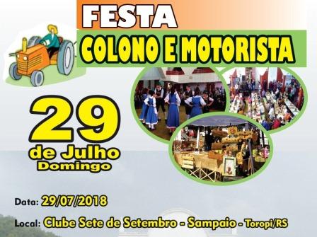 Festa do Colono e Motorista no Clube Sete de Setembro em Toropi