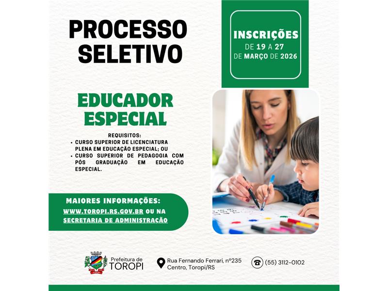 Processo Seletivo para contratação de Educador Especial