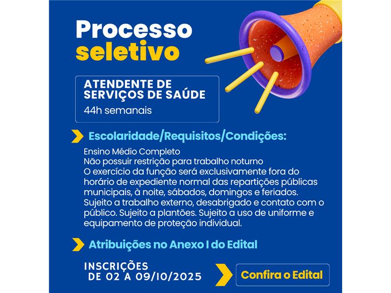 Processo Seletivo para Contratação de Atendente de Serviços de Saúde