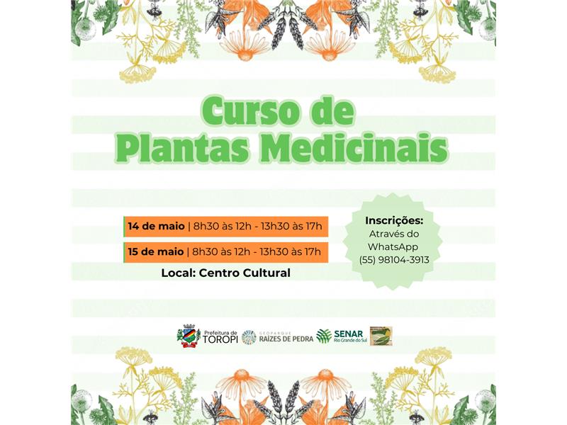 Curso gratuito de plantas medicinais está com inscrições abertas