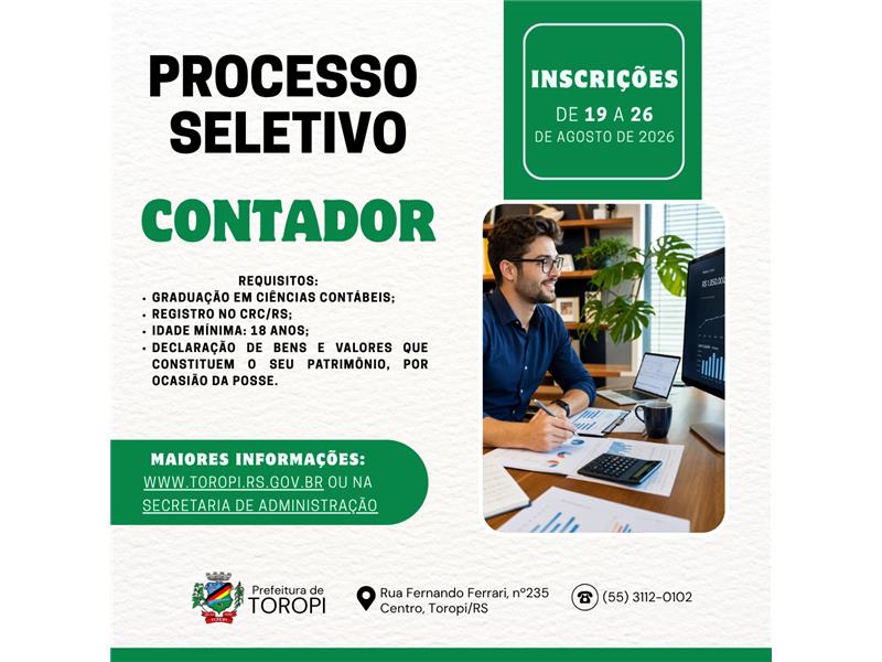 PROCESSO SELETIVO PARA CONTRATAÇÃO DE CONTADOR