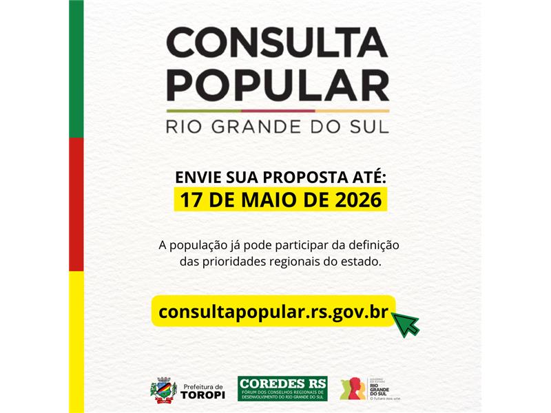 Consulta Popular 2026: sua participação faz a diferença!