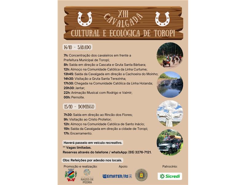 XIII Cavalgada Cultural e Ecológica de Toropi!