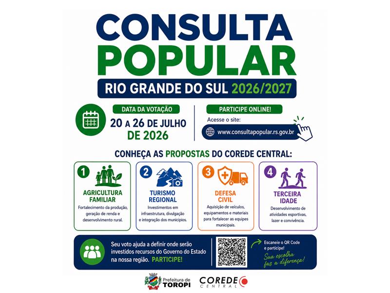 Consulta Popular 2026/2027: sua participação faz a diferença!