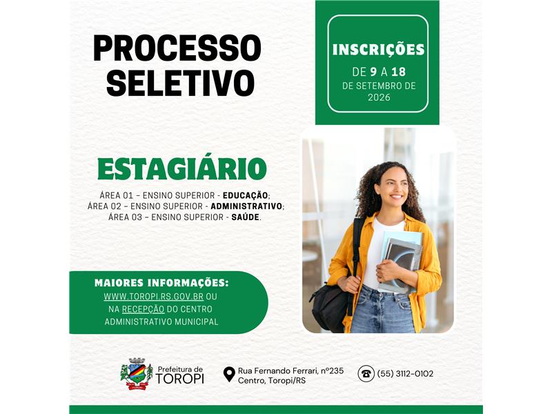 Processo Seletivo de Estágio 001/2026