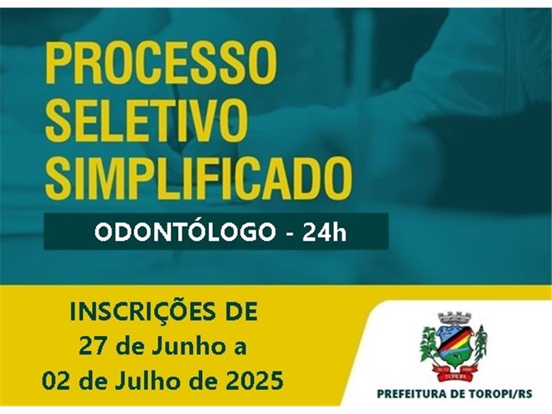 Processo Seletivo para Contratação de Odontólogo 24h