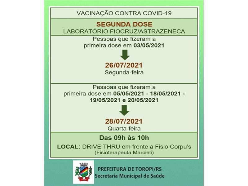 Vacinação Contra COVID-19 - 2ª DOSE