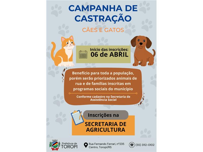  Campanha de Castração para Cães e Gatos