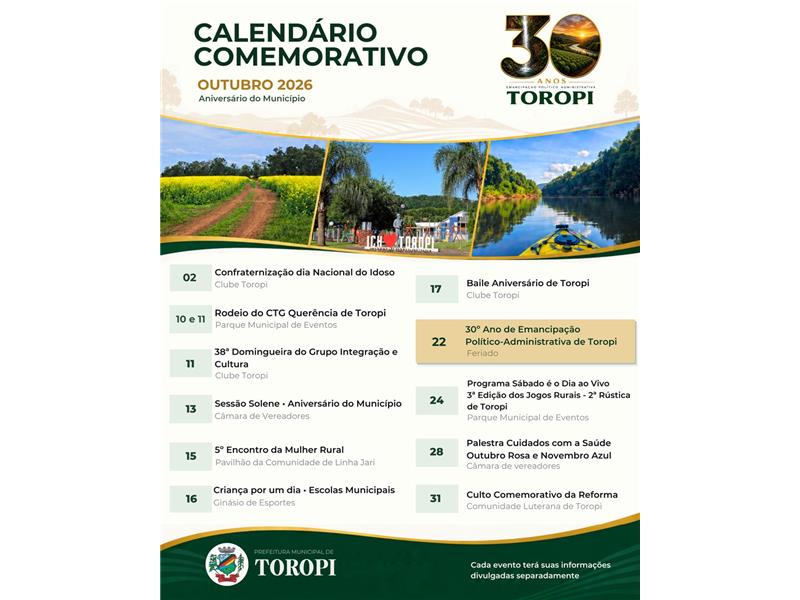 Outubro será um mês especial para Toropi!