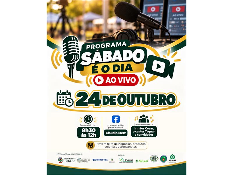 SÁBADO É O DIA EM TOROPI!