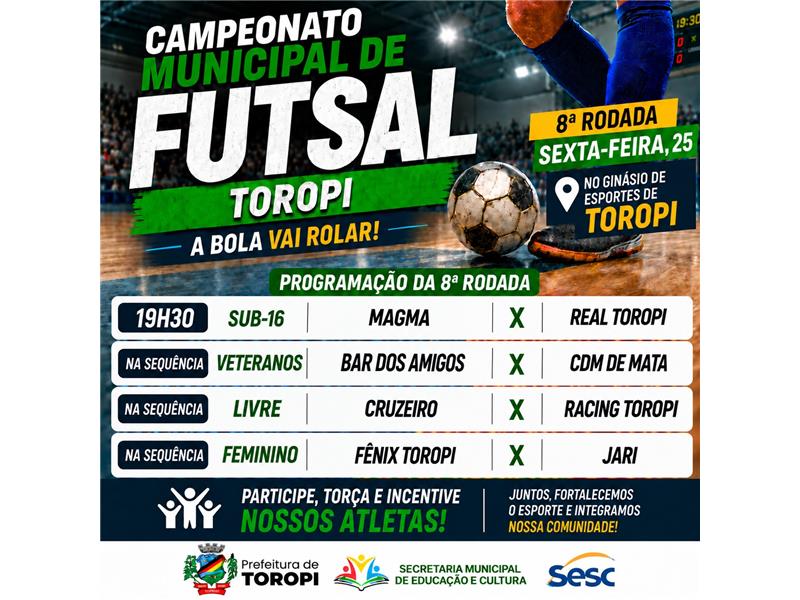8ª rodada do Campeonato Municipal de Futsal
