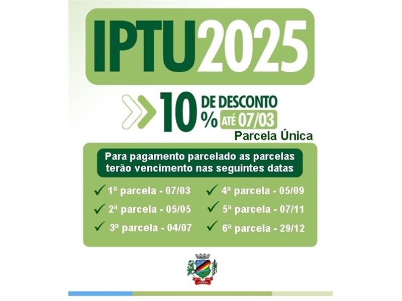 IPTU 2025 está Disponível para Pagamento