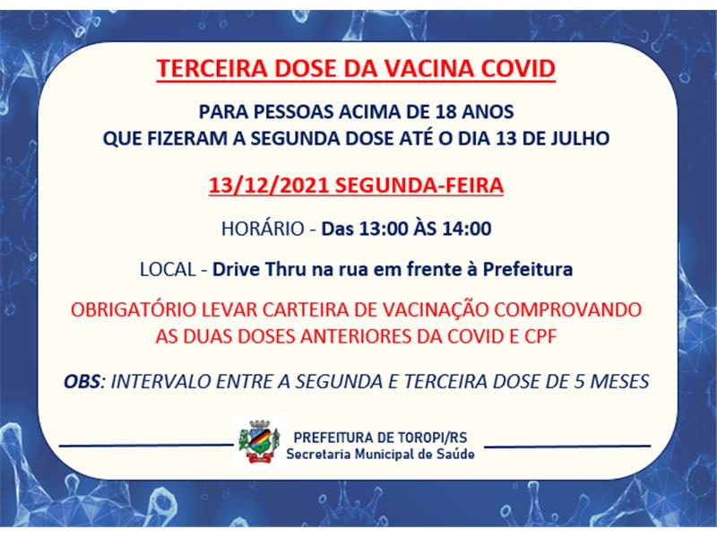 Vacinação Contra COVID - 3ª DOSE
