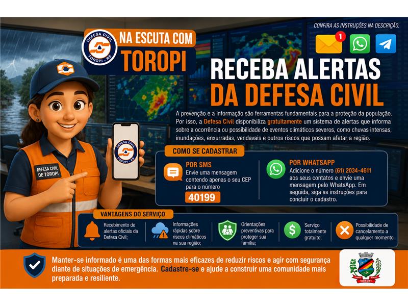 Receba os alertas oficiais da Defesa Civil!