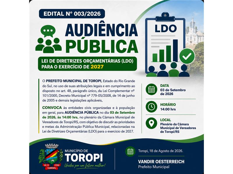 AUDIÊNCIA PÚBLICA  LDO 2027