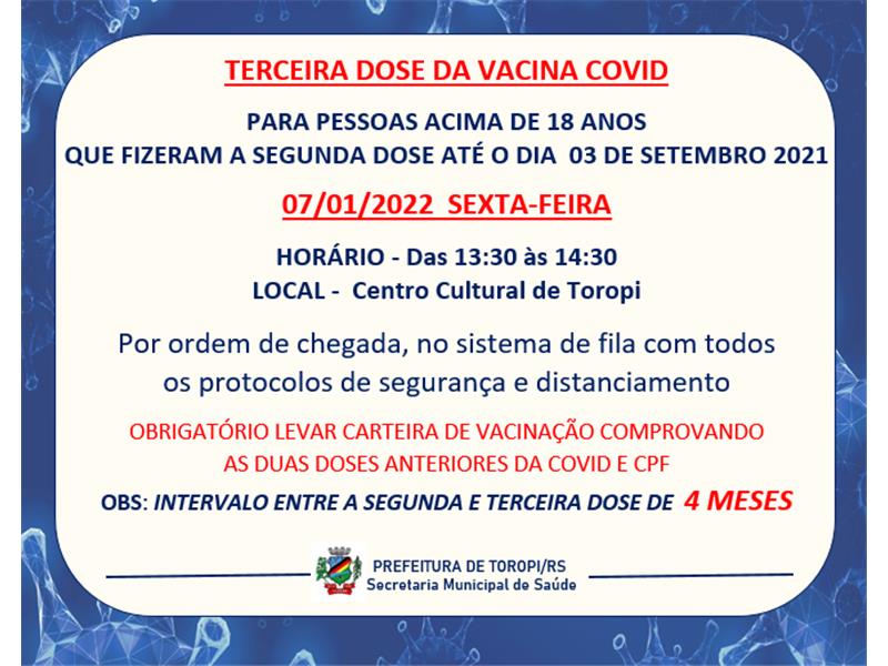 Vacinação Contra COVID - 3ª DOSE